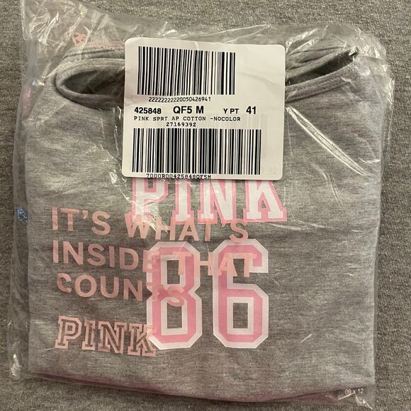 VS PINK Limited Edition Heather Gray All-Day Cotton Square Neck Tank Top - Picture 6 of 6